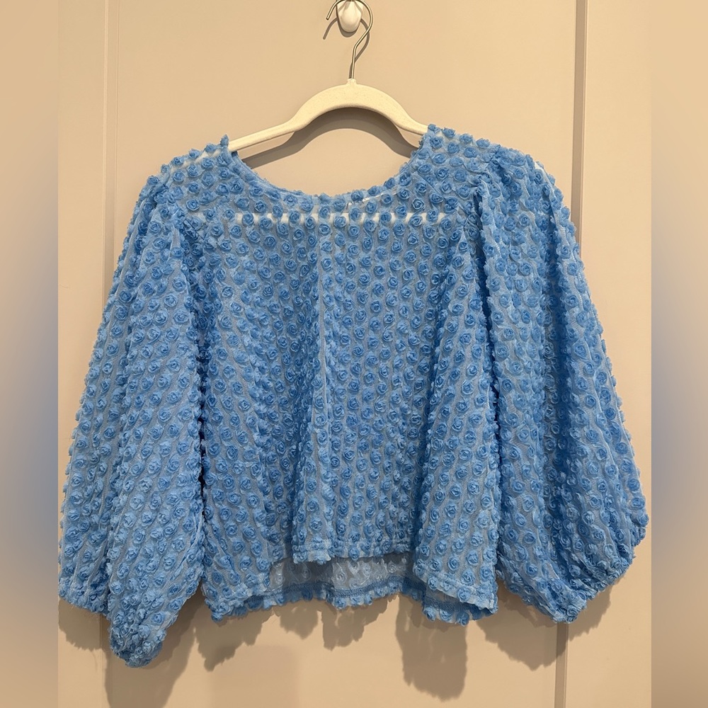 Zara Blue Floral Top Small